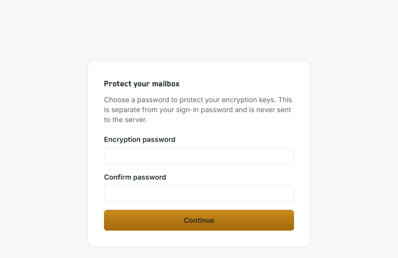 Choosing an encryption password