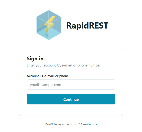 The sign-in page
